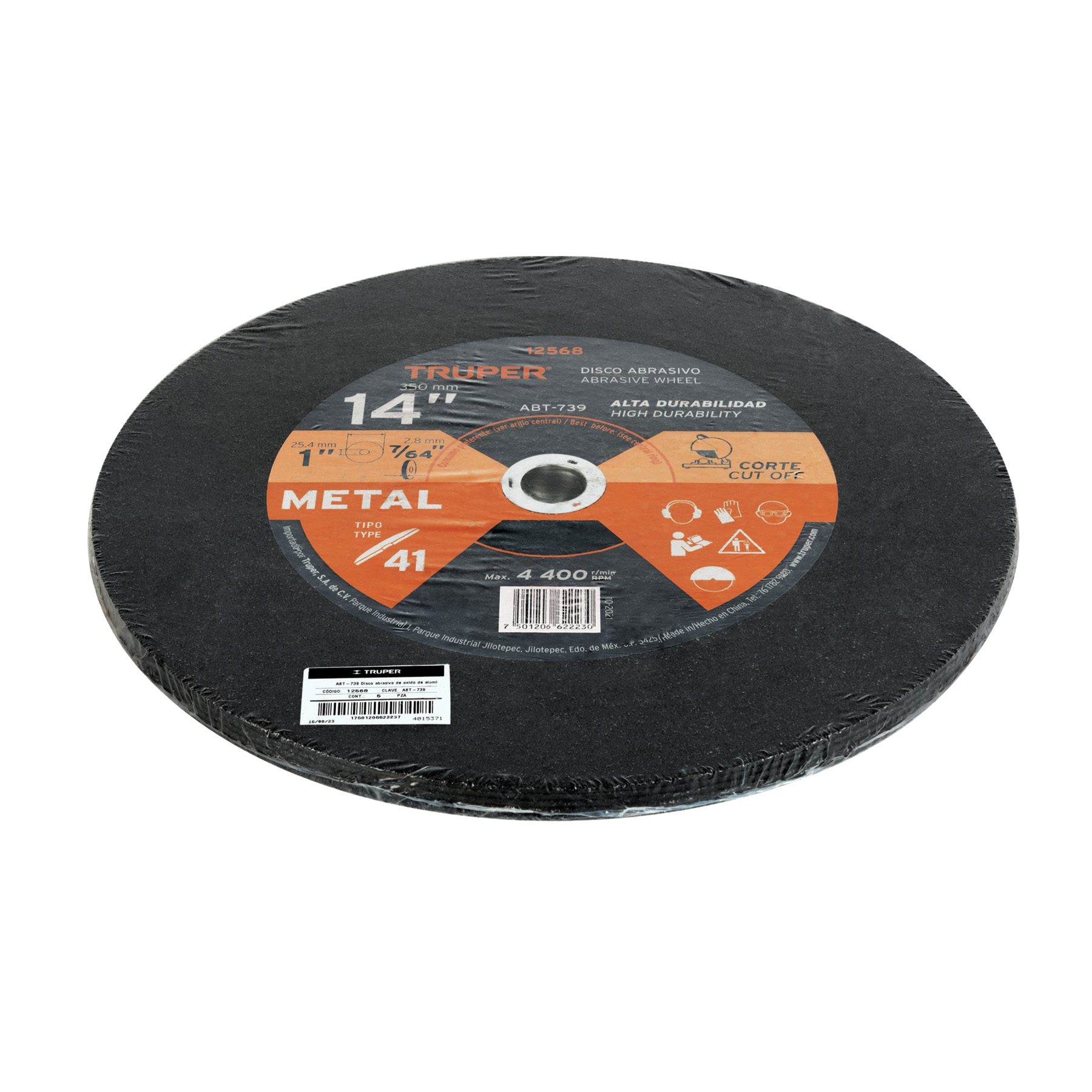 Disco Tipo 41 de 14" x 3.1 mm para corte de metal, TRUPER - Image 4