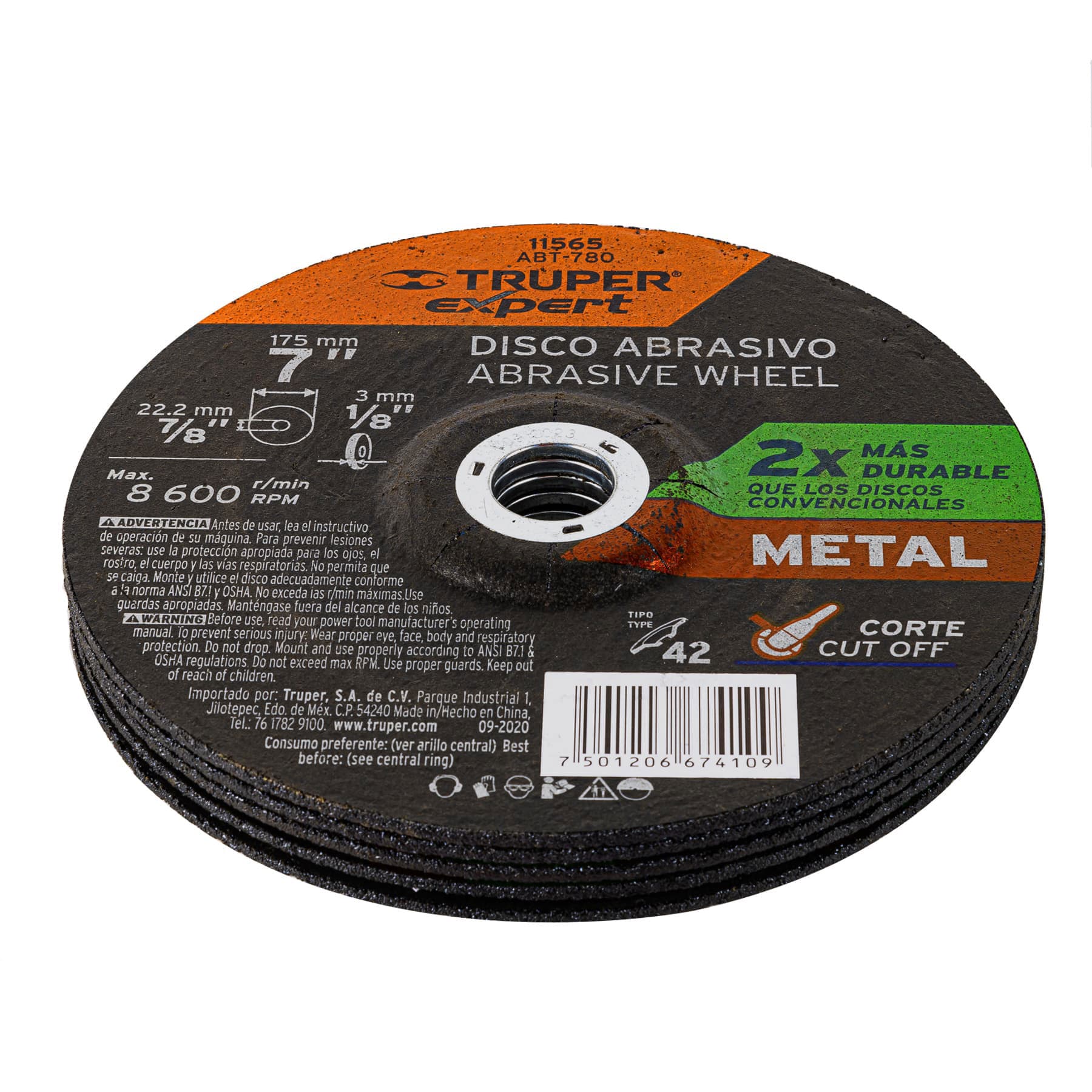 Disco Tipo 42 de 7" x 3.2 mm corte metal, TRUPER EXPERT - Image 4