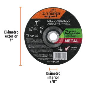 Alternative view of Disco Tipo 42 de 7" x 3.2 mm corte metal, TRUPER EXPERT