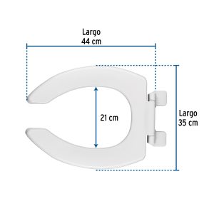 Alternative view of Asiento alargado sin tapa para taza fluxómetro, blanco,FOSET