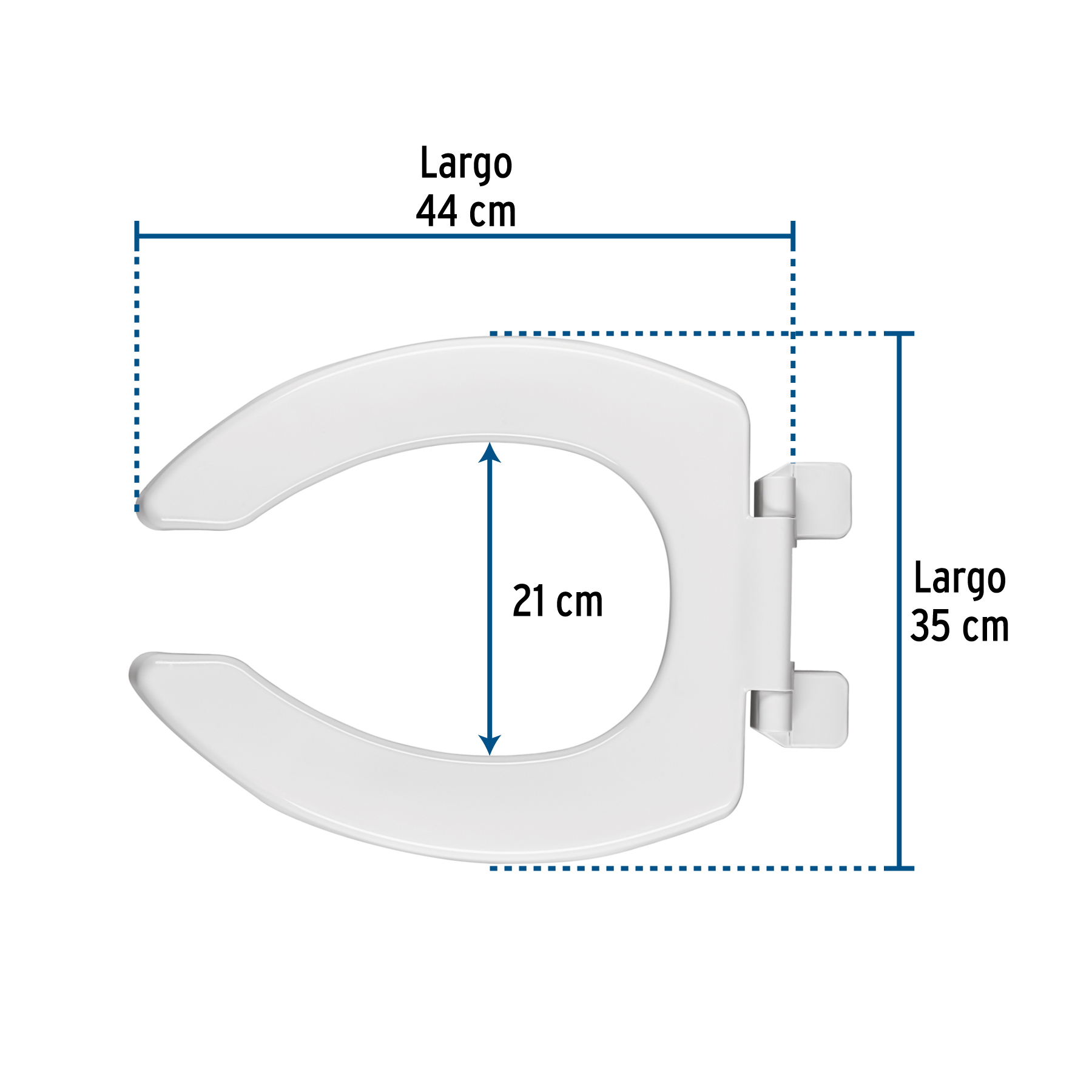 Asiento alargado sin tapa para taza fluxómetro, blanco,FOSET - Image 2