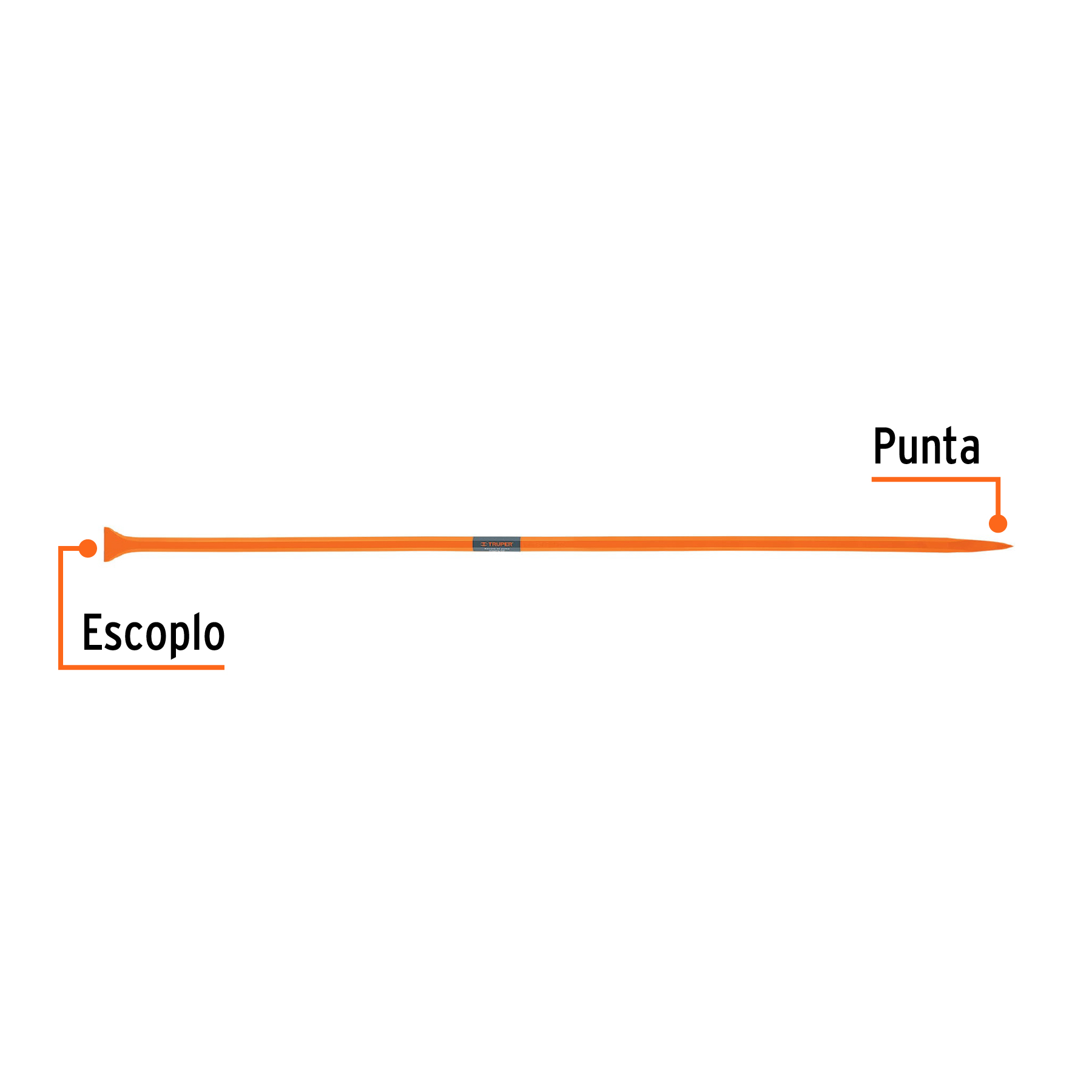 Barreta de punta de 1"x175 cm, escoplo 72 mm, TRUPER - Image 2