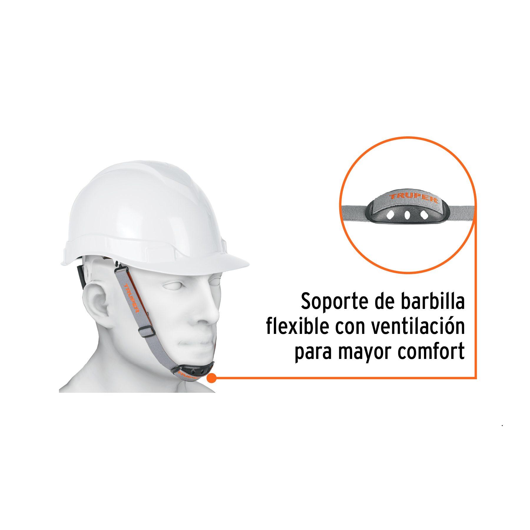 Barboquejo con barbilla para casco de seguridad industrial - Image 2