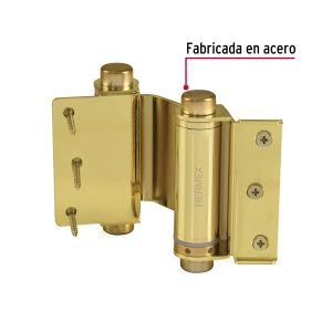 Alternative view of Bisagra de doble acción 3" acero latonado, HERMEX