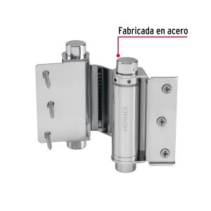 Alternative view of Bisagra de doble acción 3" acero cromado, HERMEX