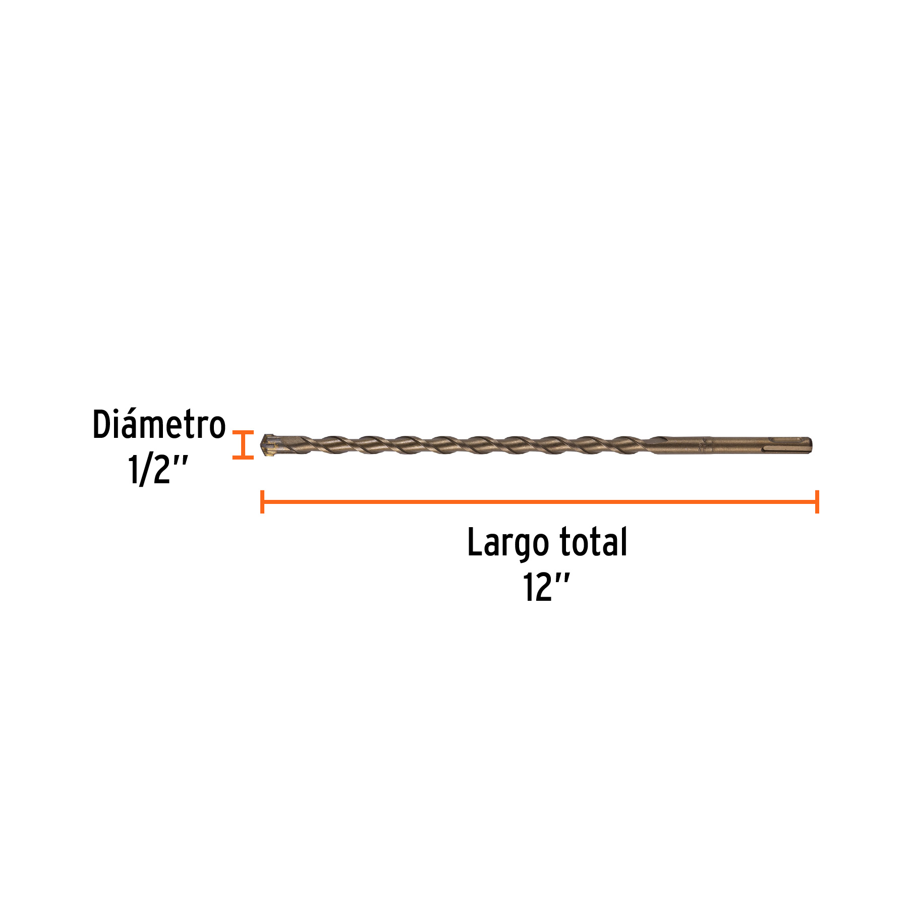 Broca SDS Plus 1/2 x 12", TRUPER - Image 3