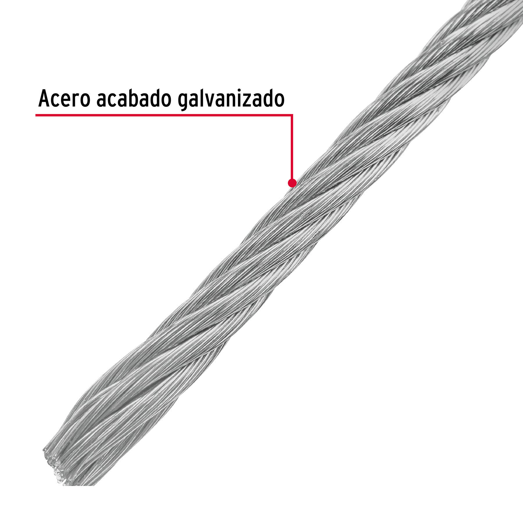 Metro de cable flexible 1/8" de acero 7x19 hilos, 75 m - Image 2