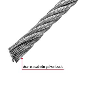 Alternative view of Cable flexible 3/8" de acero 7x19 hilos, 75 m