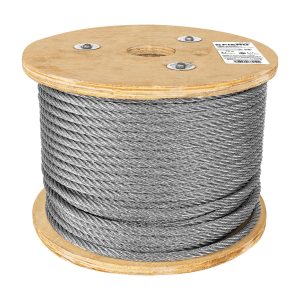 Cable rígido 3/8" de acero 7x7 hilos, 75 m, FIERO