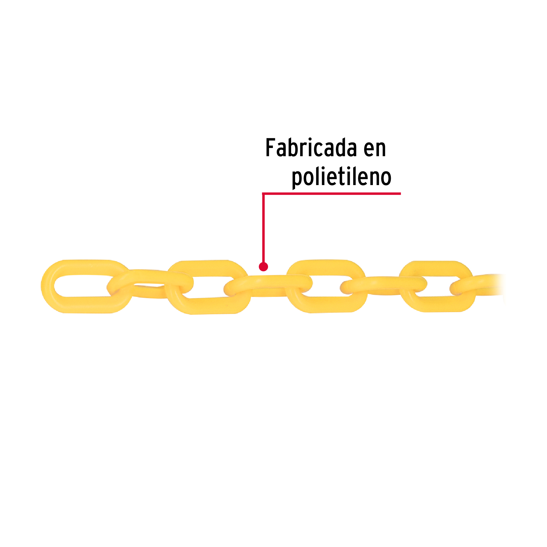 Metro de cadena de 5 mm de plástico amarilla, carrete de 25m - Image 2