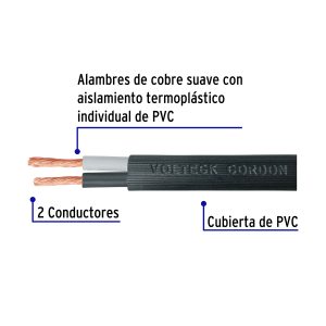 Alternative view of Cable uso extra rudo 2 x 12 AWG rollo de 100 m