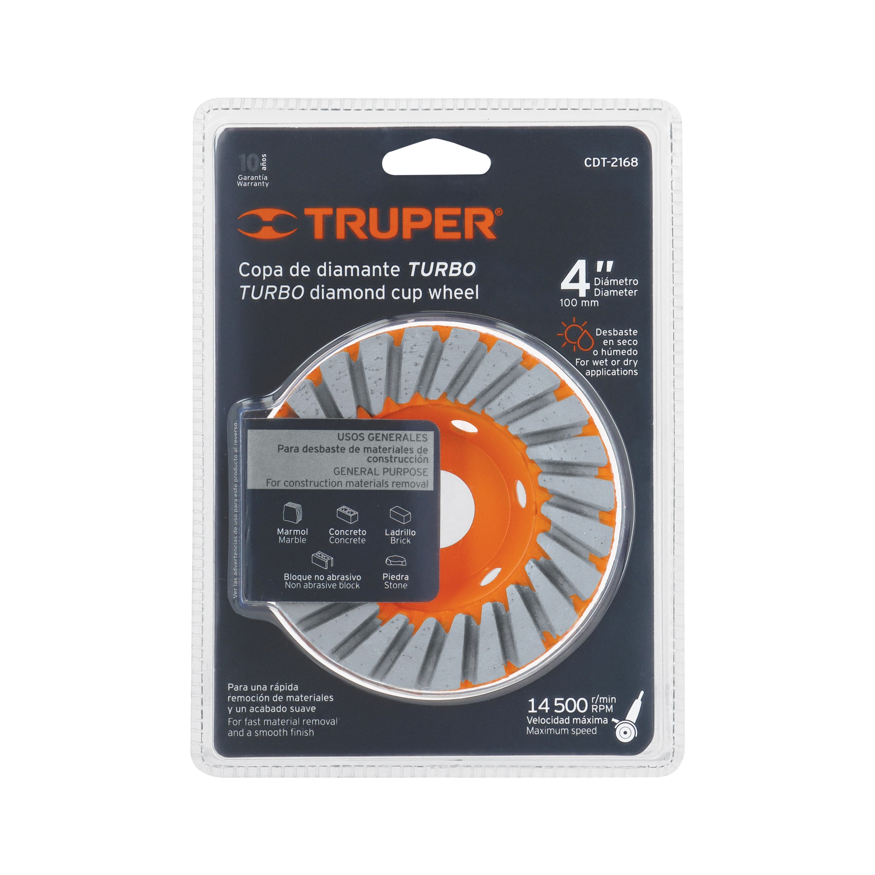 Copa de diamante turbo 4" x 7/8", TRUPER - Image 2