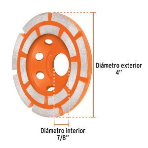 Alternative view of Copa de diamante doble hilera 4" x 7/8", TRUPER