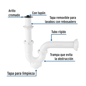 Alternative view of Céspol rígido de ABS con contra, para lavabo, FOSET