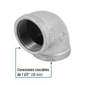 Alternative view of Codo 90° acero galvanizado de 1-1/2" (4 piezas)