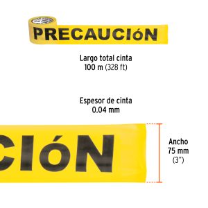 Alternative view of Rollo de 100 m de cinta delimitadora "Precaución", TRUPER