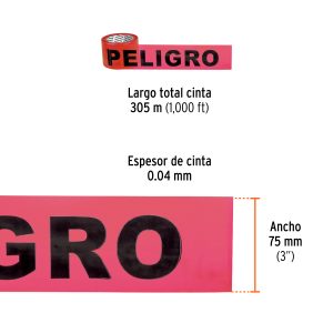 Alternative view of Rollo de 305 m de cinta delimitadora "Peligro", TRUPER