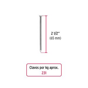Alternative view of Bolsa con 1 kg de clavo estándar 2-1/2" con cabeza, FIERO