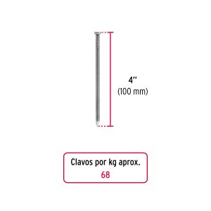 Alternative view of Bolsa con 1 kg de clavo estándar 4" con cabeza, FIERO