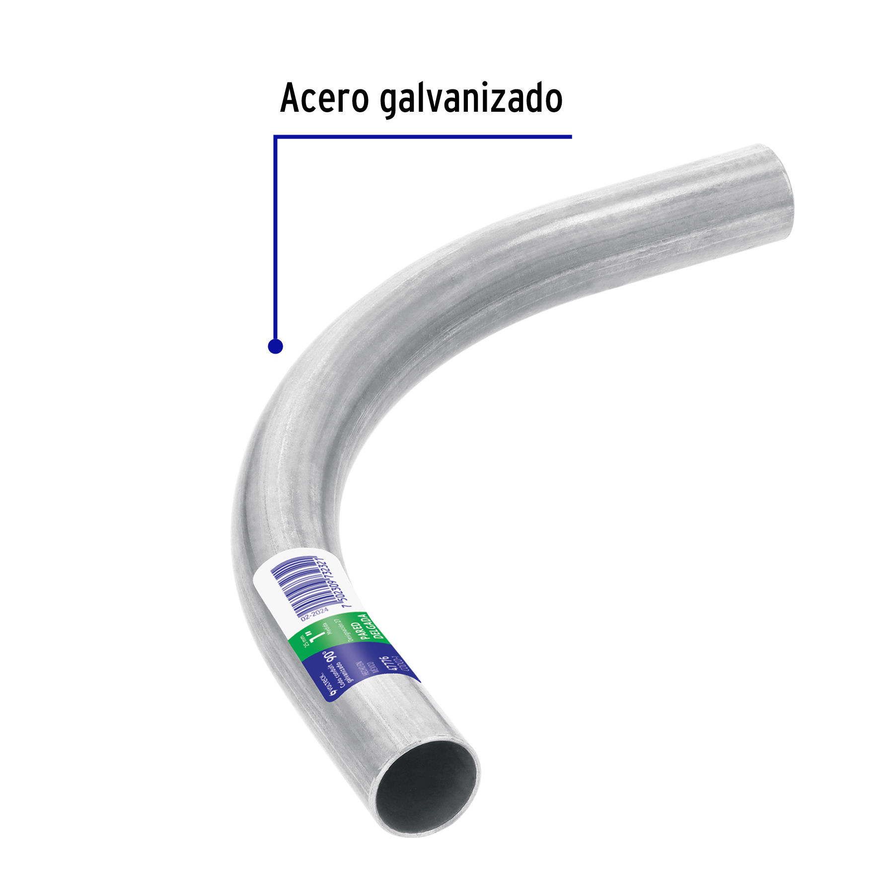 Codo Conduit 90° 1" pared delgada (1.6 mm), et. verde (5 piezas) - Image 2