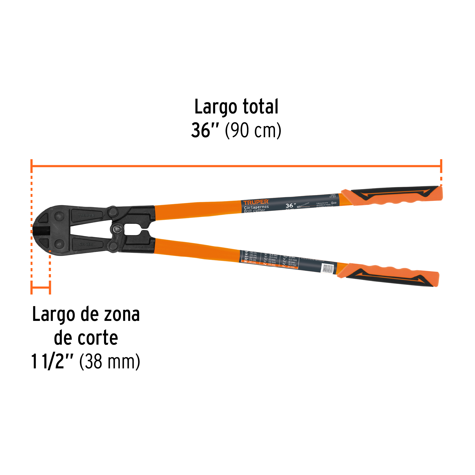 Cortapernos 36", profesional, TRUPER - Image 4