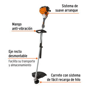 Alternative view of Desbrozadora a gasolina 30cc mango tipo "D", 17"corte, recta