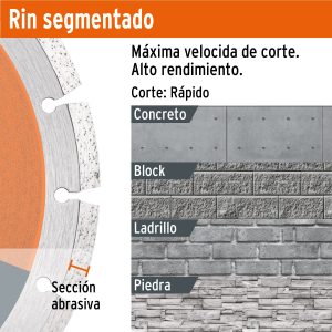 Alternative view of Disco de diamante de 4-1/2" x 2.1 mm, rin segmentado, TRUPER