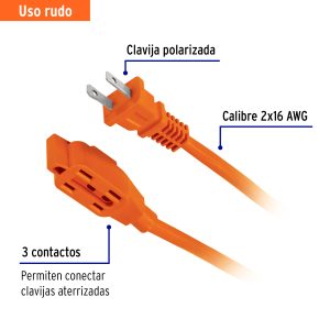 Alternative view of Extensión eléctrica de uso rudo 30 m 2x16 AWG, VOLTECK