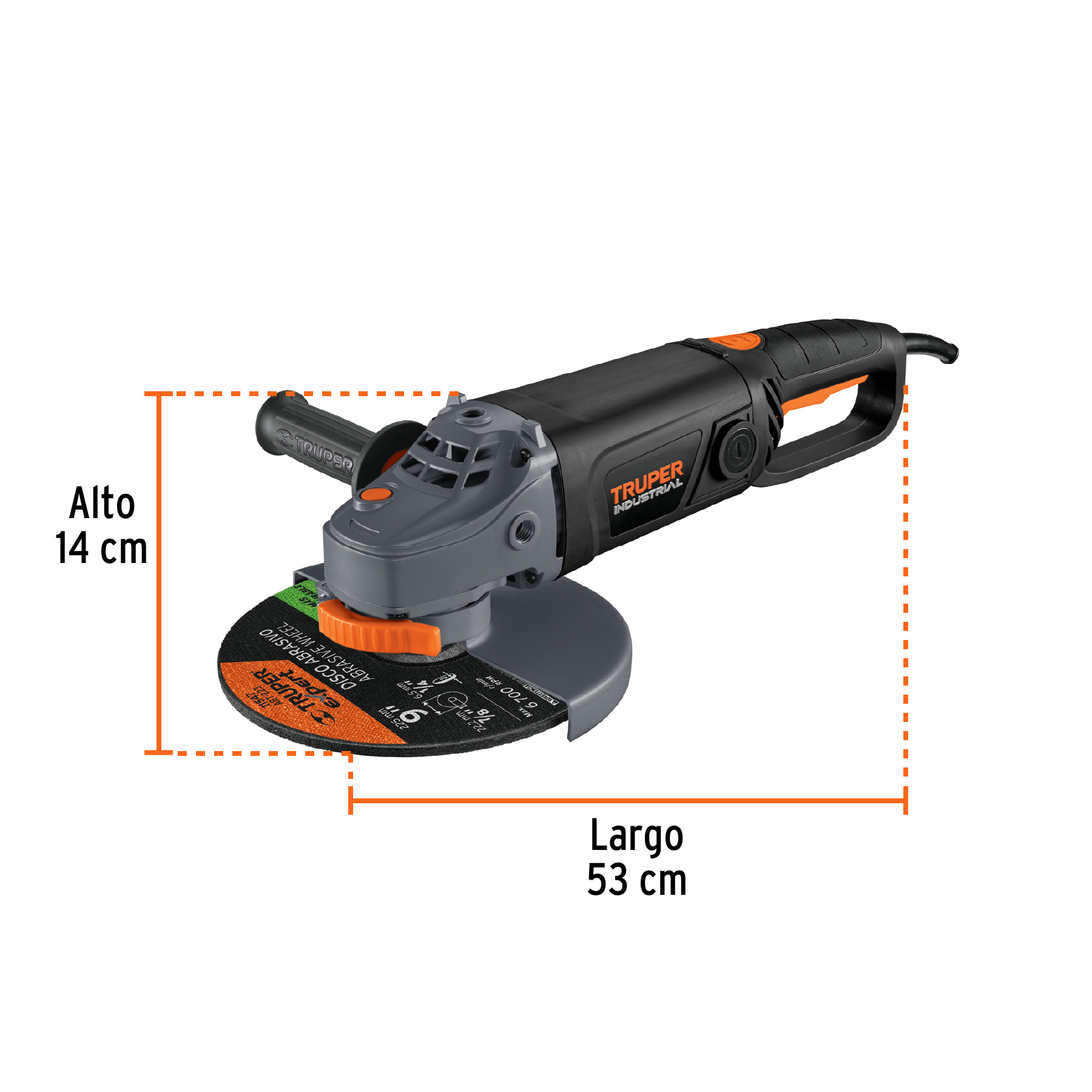 Esmeriladora angular 9", 2100W, TRUPER INDUSTRIAL - Image 2