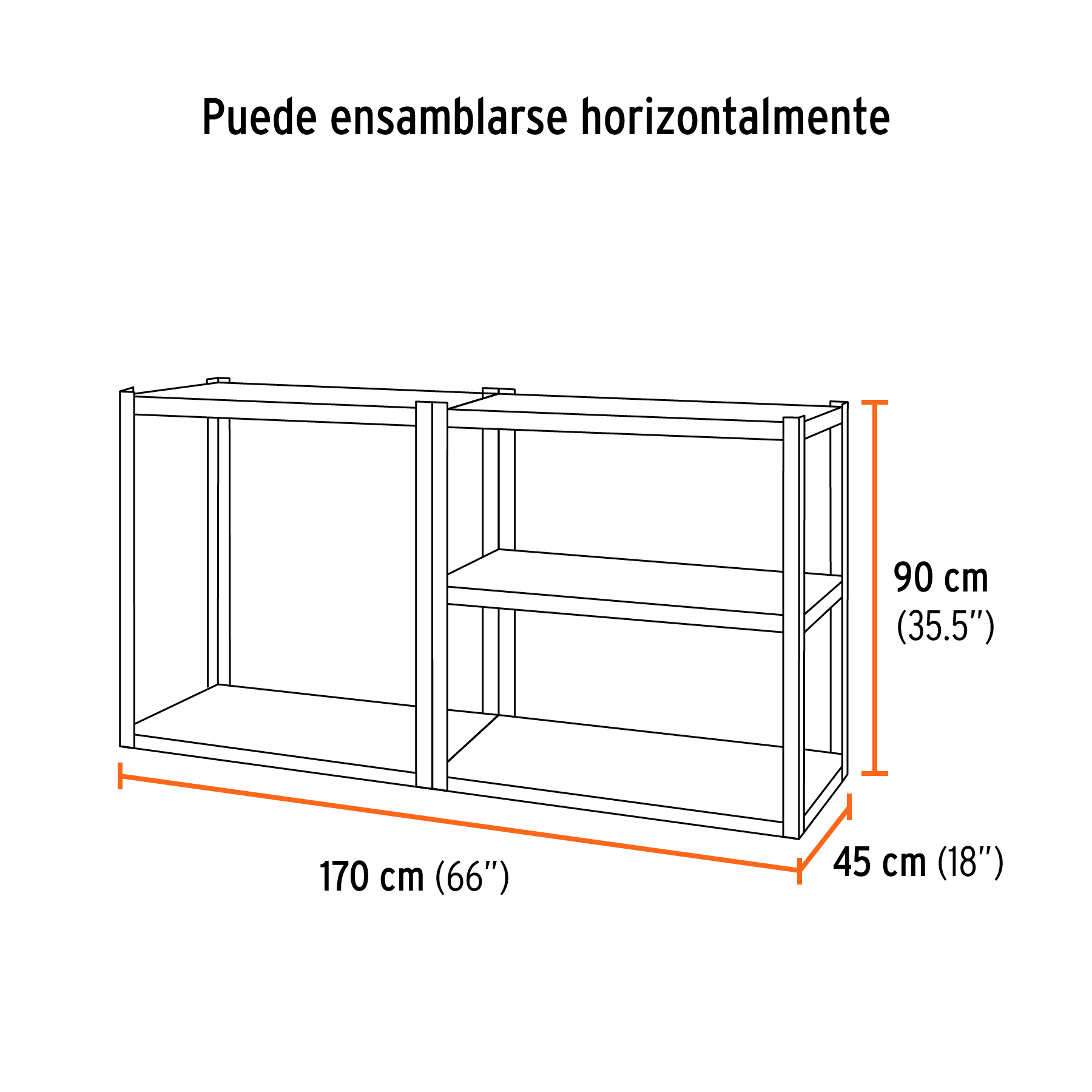 Estante metálico 5 repisas capacidad 80 Kg,180x45x85, TRUPER - Image 4
