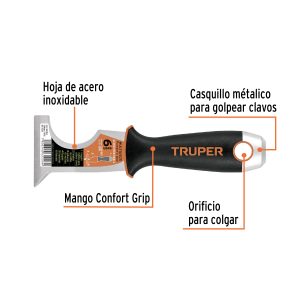 Alternative view of Espátula 2-1/2" de 6 usos, acero inoxidable, Comfort Grip