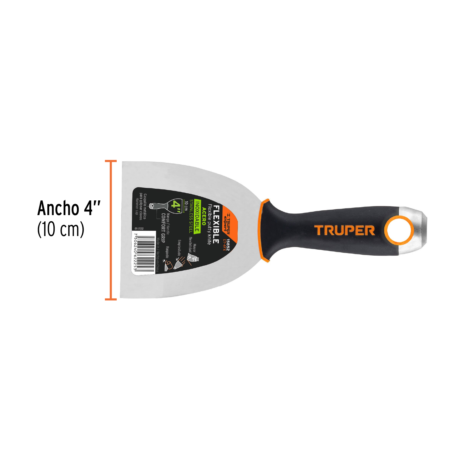 Espátula flexible 4" acero inoxidable, Comfort Grip, EXPERT - Image 3
