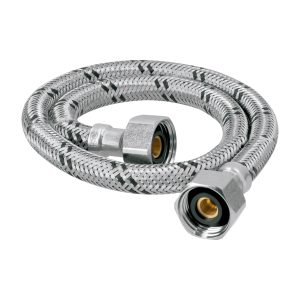 Manguera lavabo/fregadero, acero inox, 1/2" x 1/2", 55 cm