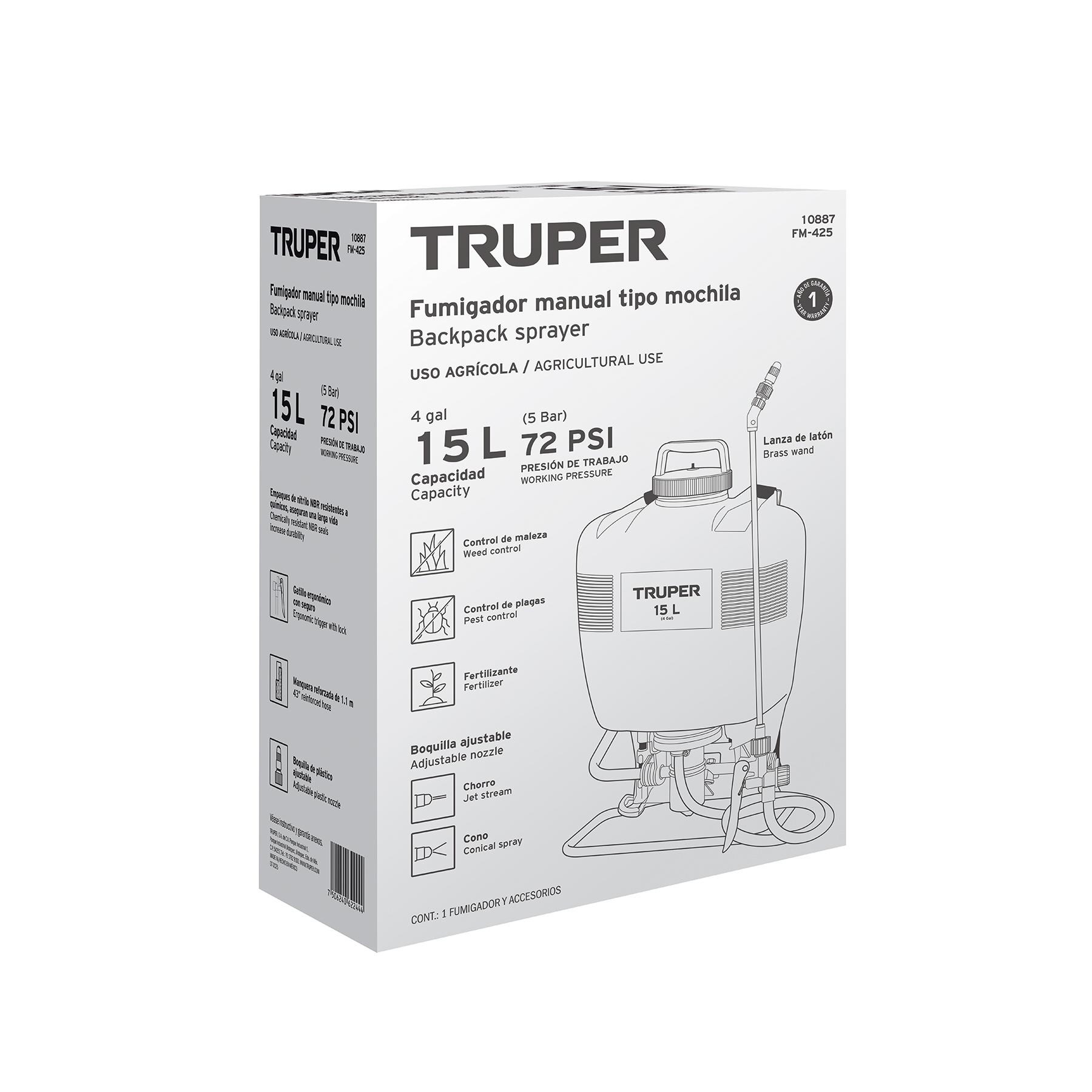 Fumigador de 15 L manual de mochila, TRUPER - Image 4