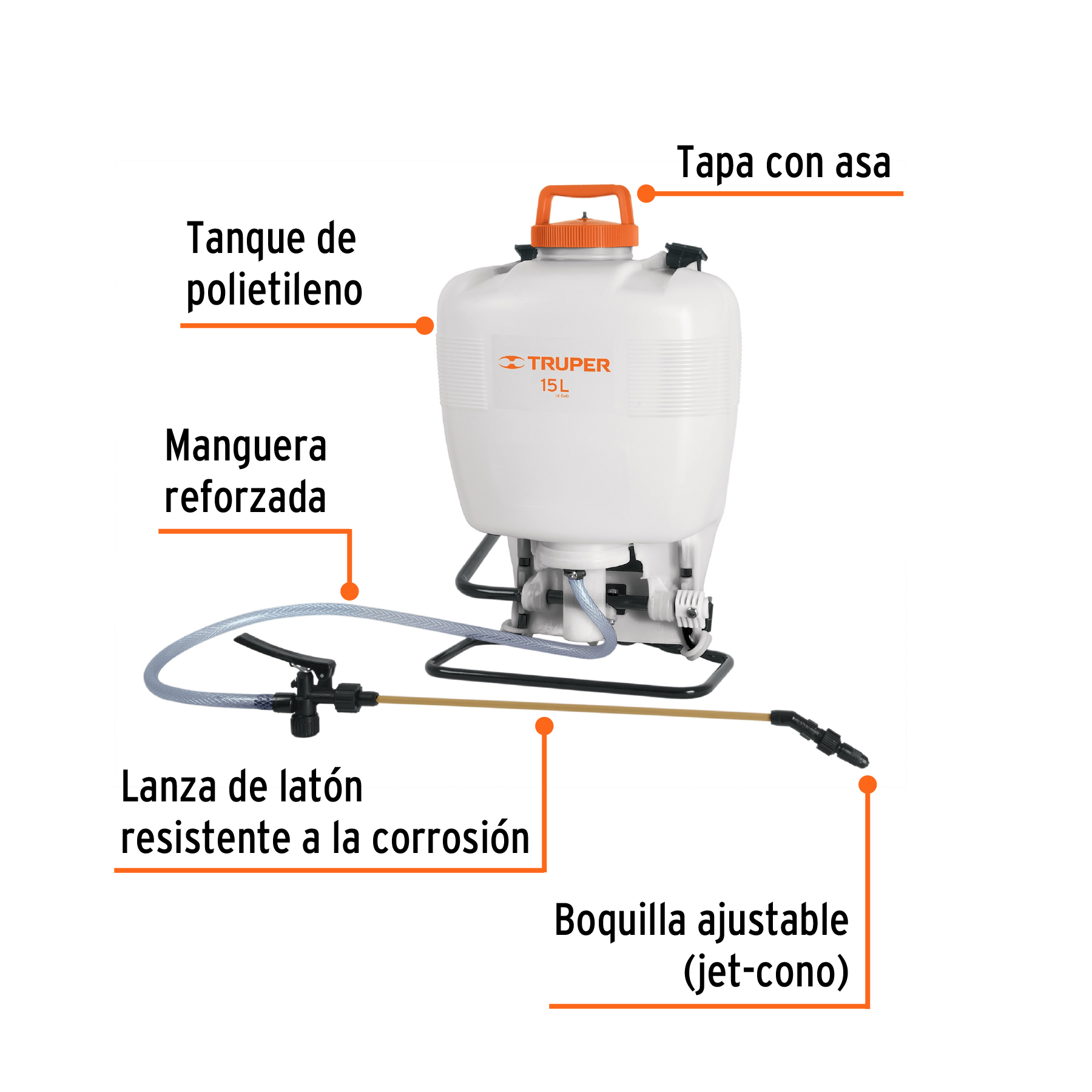 Fumigador de 15 L manual de mochila, TRUPER - Image 2