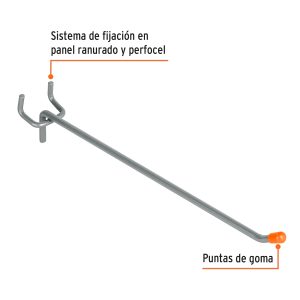 Alternative view of Gancho recto de 8" para perfocel y panel ranurado (24 piezas)