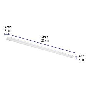 Alternative view of Luminario lineal LED 36W, 6500K, delgado, para gabinete (2 piezas)