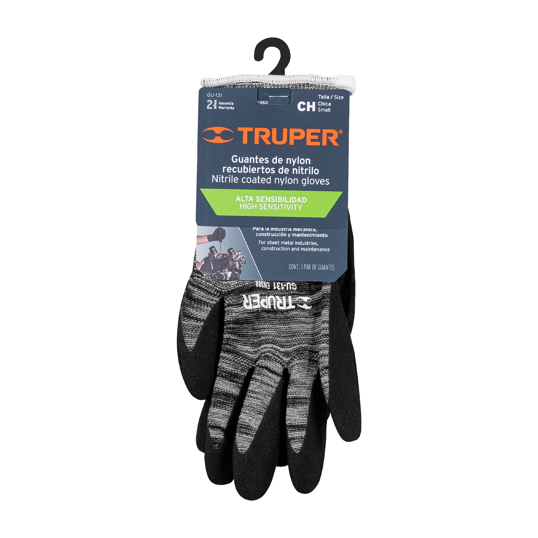 Guantes de nylon recubiertos de nitrilo arenoso, CH, TRUPER - Image 2