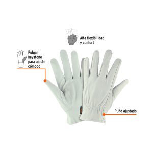 Alternative view of Guantes de piel de cabra, tipo operador, TRUPER