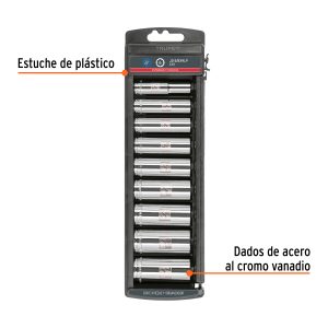 Alternative view of Juego de 9 dados largos cuadro 3/8" std, TRUPER
