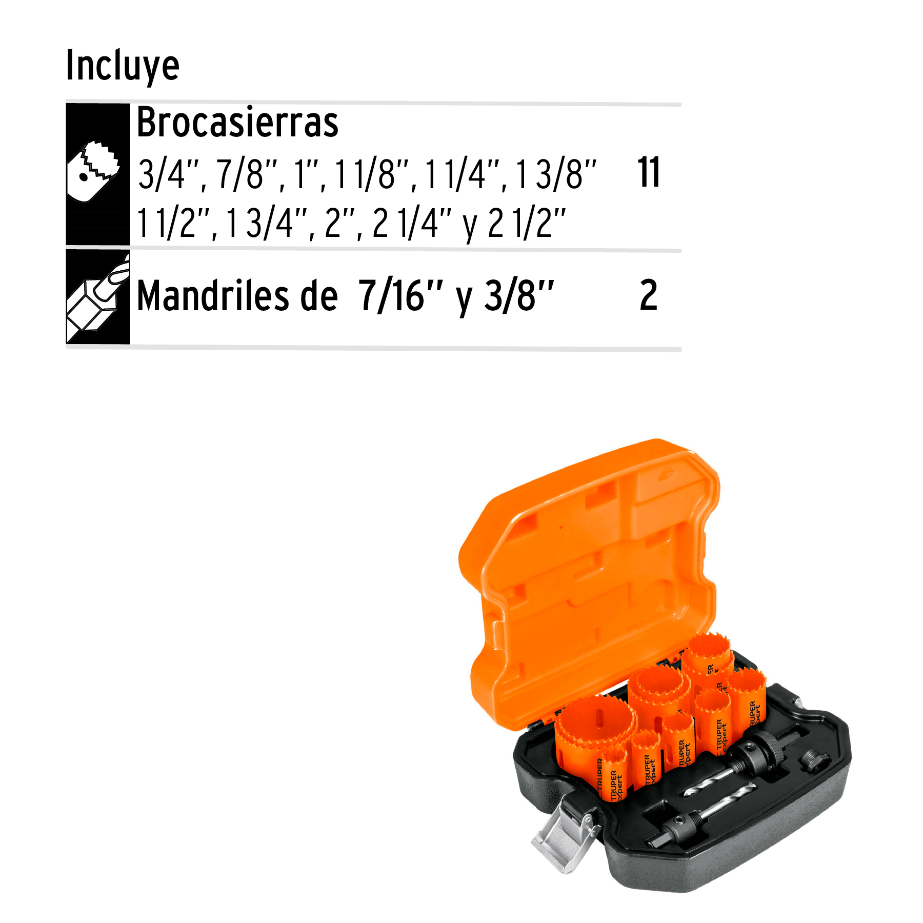 Juego de 11 brocasierras bimetálicas y 2 mandriles, EXPERT - Image 2