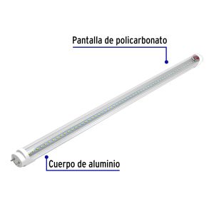 Alternative view of Tubo LED T8 18W G13 6500K blanca fría, transparente, VOLTECK