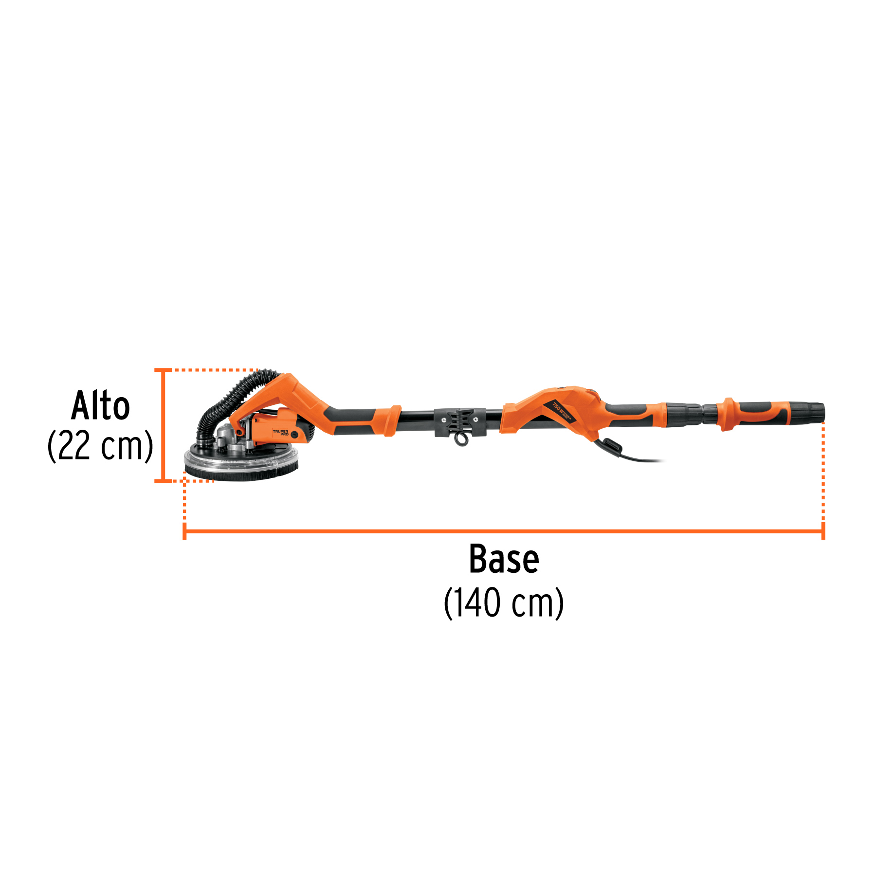 Lijadora de pared y techo 9" 750W, profesional, TRUPER PRO - Image 4