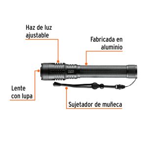 Alternative view of Linterna LED recargable, de aluminio,2,000 lm, TRUPER EXPERT (2 PIEZAS)