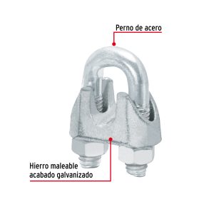 Alternative view of Blíster c/1 nudo (perro) de hierro p/cable de 3/8", FIERO