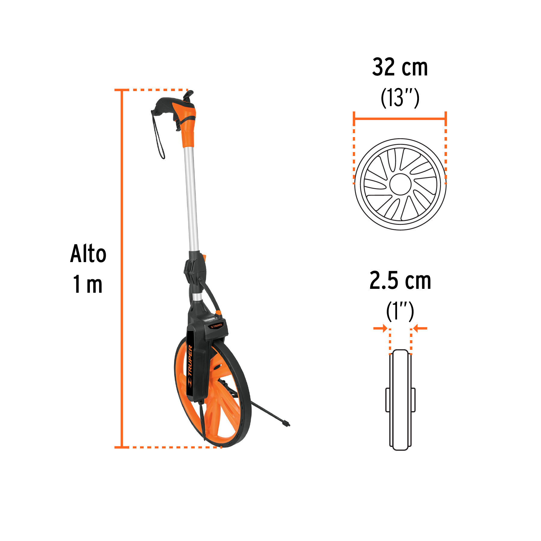 Odómetro con freno, rueda de 13", TRUPER - Image 3