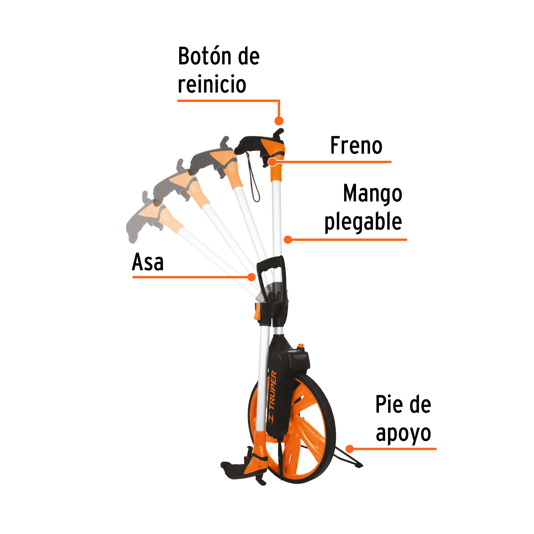 Odómetro con freno, rueda de 13", TRUPER - Image 5