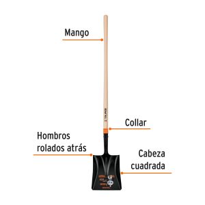 Alternative view of Pala cuadrada T-2000, mango largo 45", TRUPER
