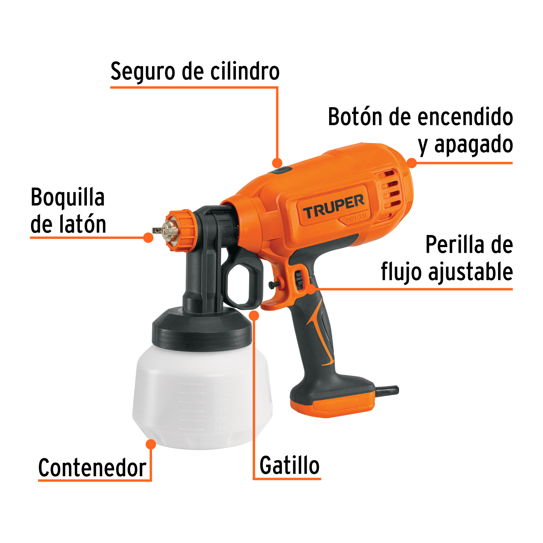 Pistola eléctrica para pintar de 330 W, TRUPER - Image 2