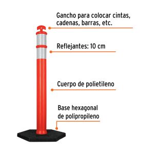 Alternative view of Poste delimitador de 115 cm de alto con base y reflejante